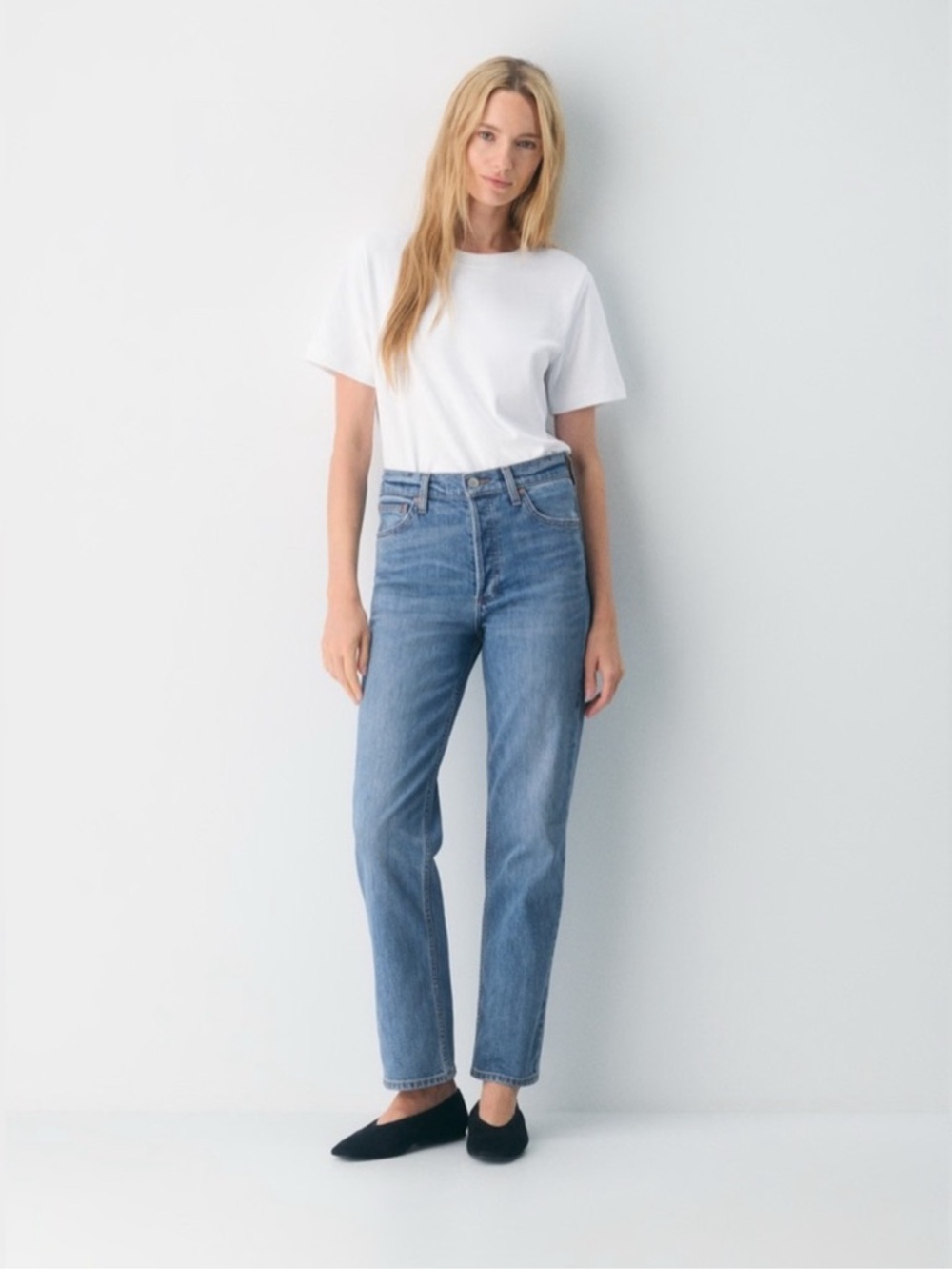 Aritzia Denim Forum The Arlo High Rise Straight 28l, blue, size 27
